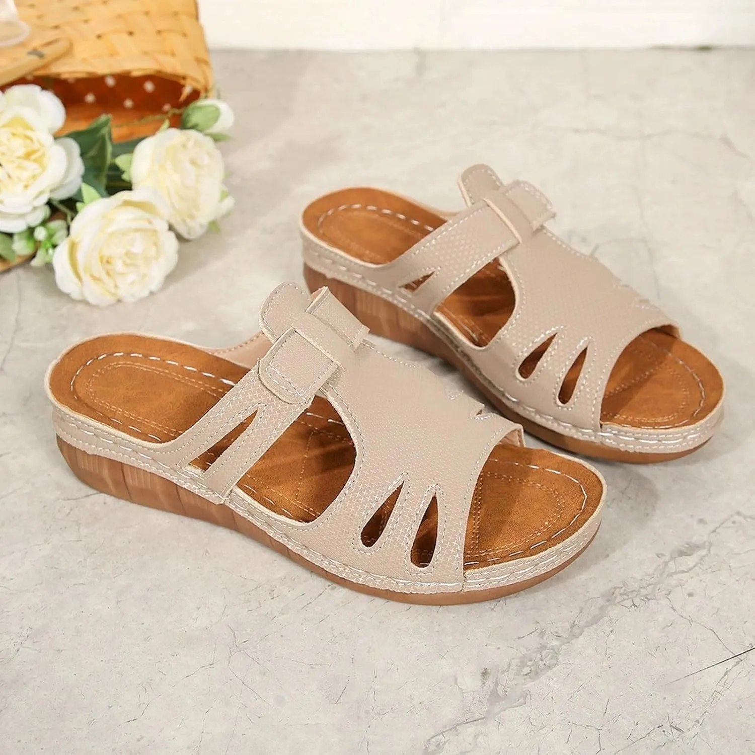Woman Sandals Bohemian Women'S Dress Shoes With Non Slip Beach Wide Width Wedge Shoes For Women