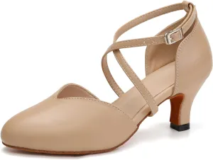 Women Ballroom Dance Shoes Closed Toe Performence Practice Tango Modern Waltz Latin Salsa Dance Shoes,model L666