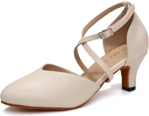 Women Ballroom Dance Shoes Closed Toe Performence Practice Tango Modern Waltz Latin Salsa Dance Shoes,model L666