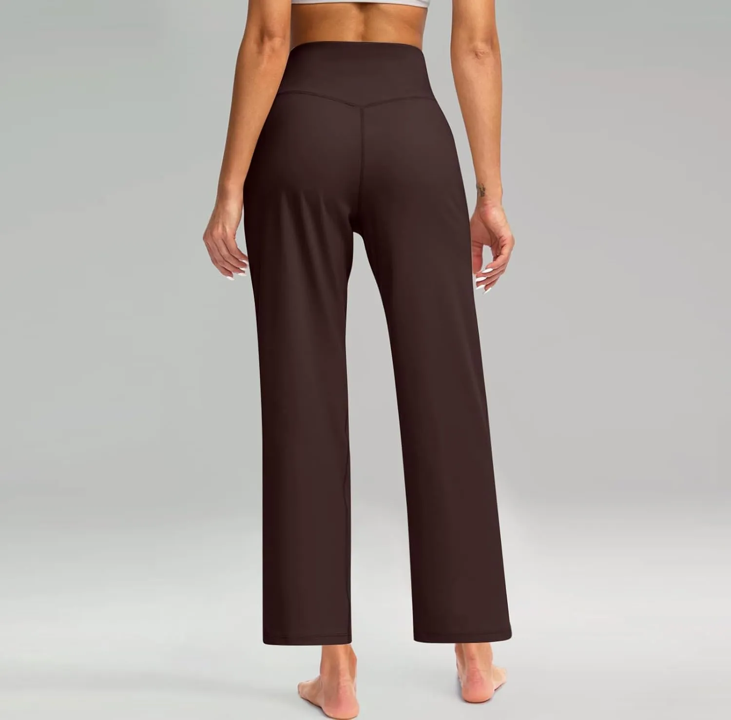 Women High Waist Pants Casual Fashion Elastic Waist Daily Summer Wide Leg Pants with Pockets Gym Yoga Pants