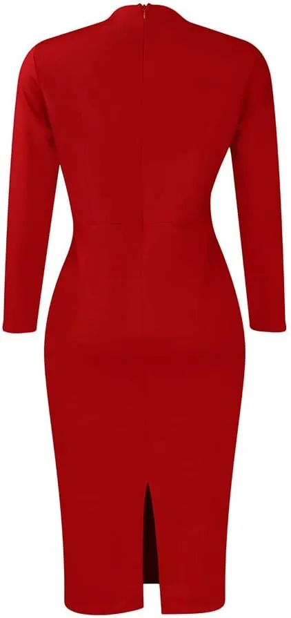 Women Oversized Crew-neck Dress Contrast Stripe Long Sleeve Hip Wrapped High Waisted Pencil Skirt Elegant Slim Dress