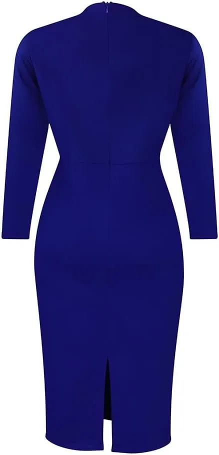 Women Oversized Crew-neck Dress Contrast Stripe Long Sleeve Hip Wrapped High Waisted Pencil Skirt Elegant Slim Dress