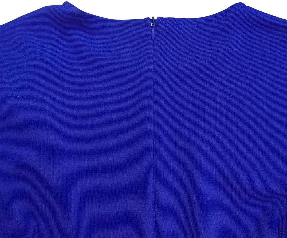 Women Oversized Crew-neck Dress Contrast Stripe Long Sleeve Hip Wrapped High Waisted Pencil Skirt Elegant Slim Dress