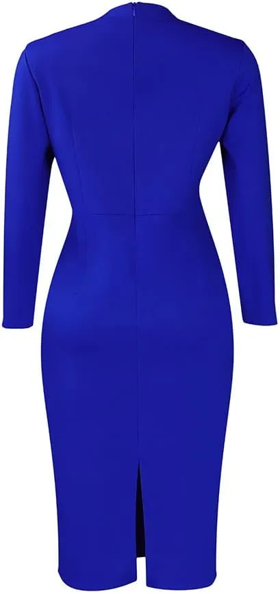 Women Oversized Crew-neck Dress Contrast Stripe Long Sleeve Hip Wrapped High Waisted Pencil Skirt Elegant Slim Dress
