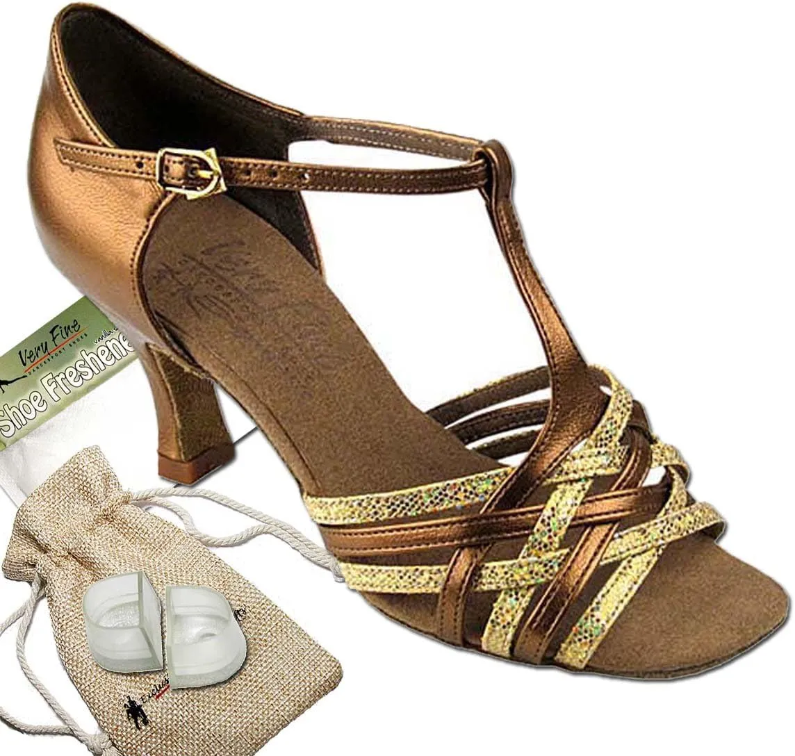 Women's Ballroom Dance Shoes Salsa Latin Practice Shoes S92304EB Comfortable-Very Fine 2" [Bundle of 5]