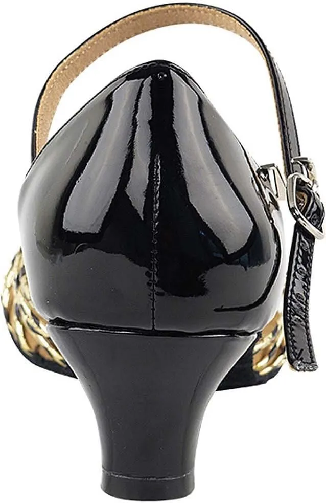 Women's Ballroom Dance Shoes Salsa Latin Practice Shoes S9283EB Comfortable-Very Fine 1.2" [Bundle of 5]