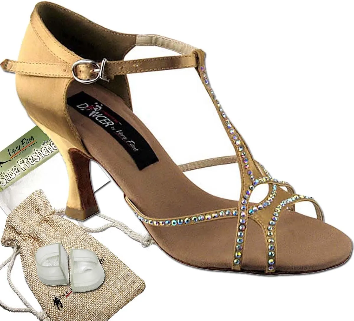 Women's Ballroom Dance Shoes Tango Wedding Salsa Shoes CD2804EB Comfortable-Very Fine 2.5" [Bundle of 5]