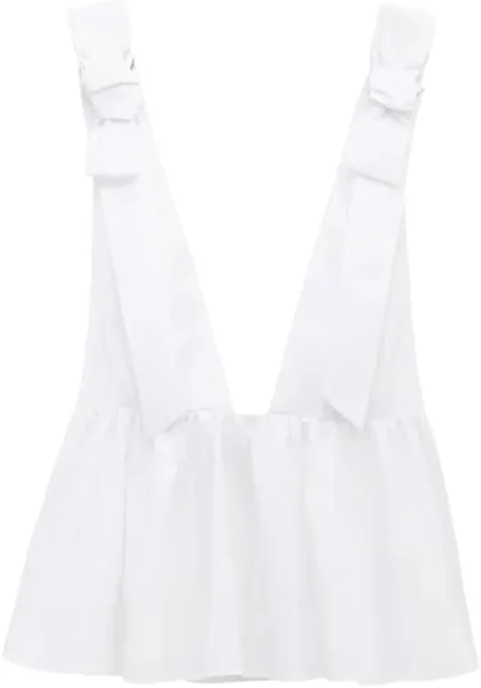 Women's Bow V Neck Solid Color Camisole Top