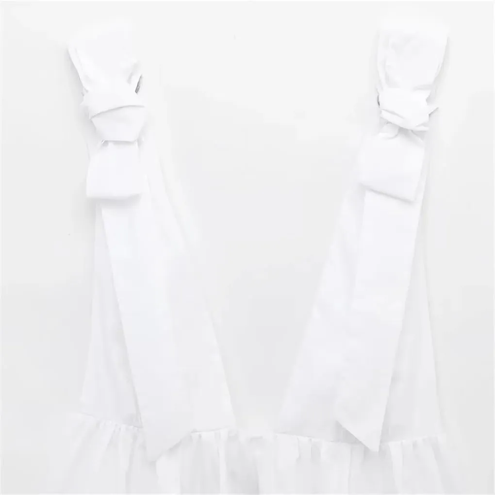 Women's Bow V Neck Solid Color Camisole Top