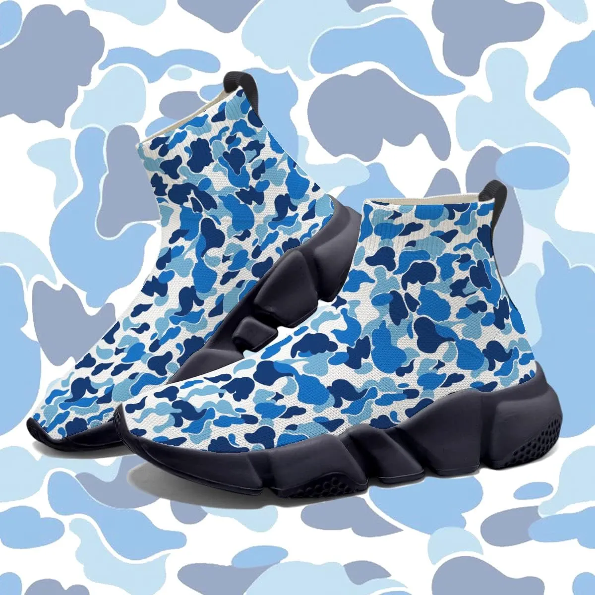 Womens Camo Graffiti Shoes 3D Painted Custom Tennis Shoes Non Slip Athletic Workout Gym Sneakers