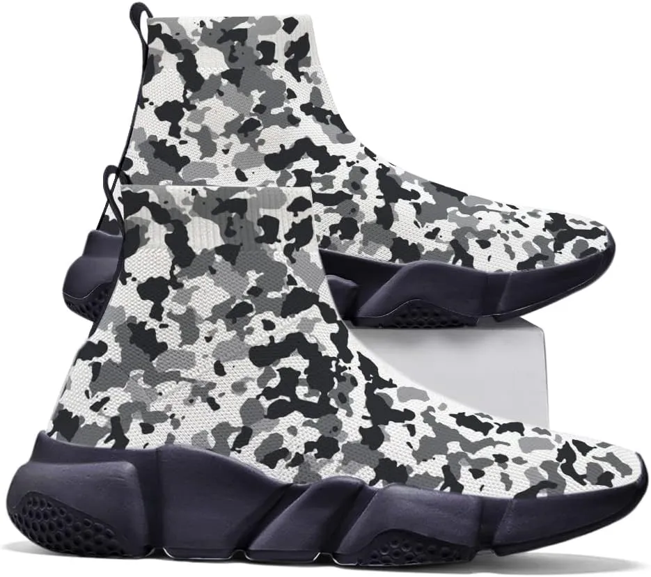 Womens Camo Graffiti Shoes 3D Painted Custom Tennis Shoes Non Slip Athletic Workout Gym Sneakers