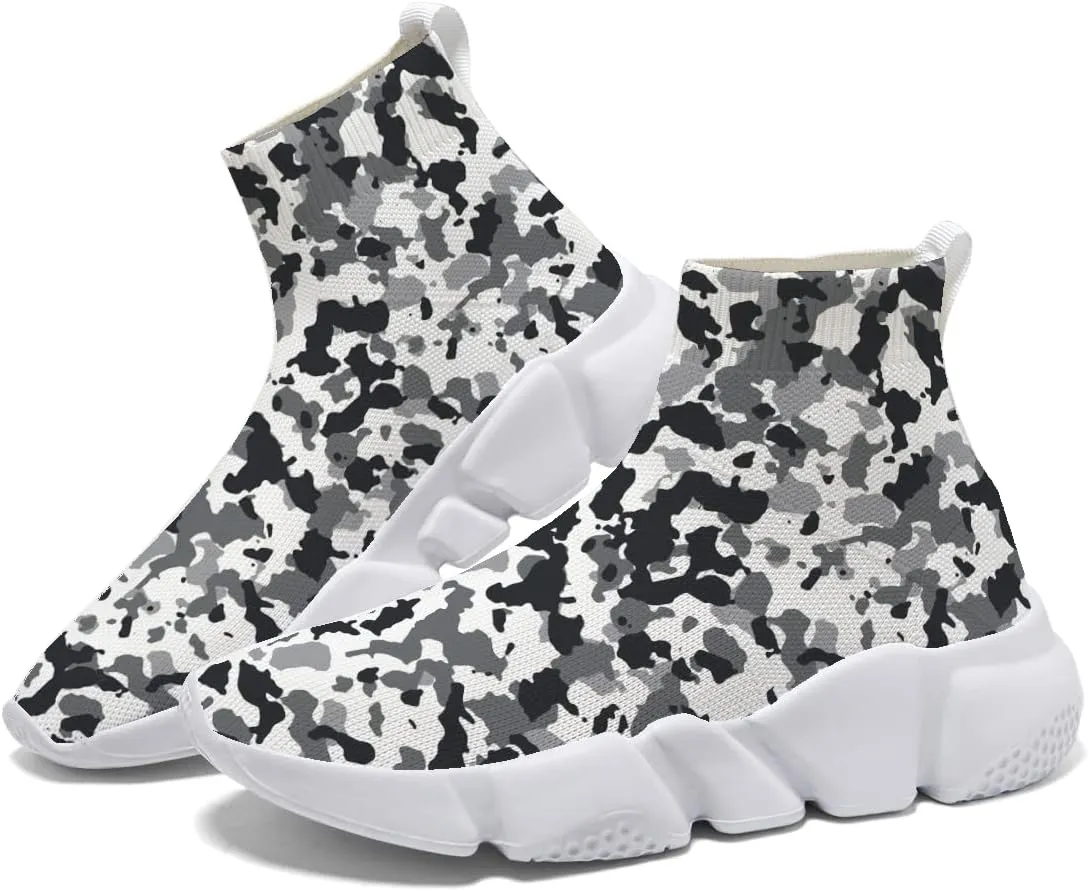 Womens Camo Graffiti Shoes 3D Painted Custom Tennis Shoes Non Slip Athletic Workout Gym Sneakers