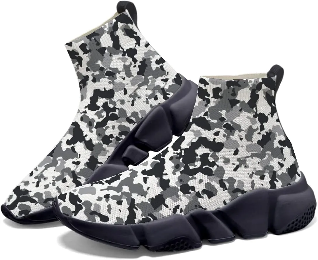 Womens Camo Graffiti Shoes 3D Painted Custom Tennis Shoes Non Slip Athletic Workout Gym Sneakers
