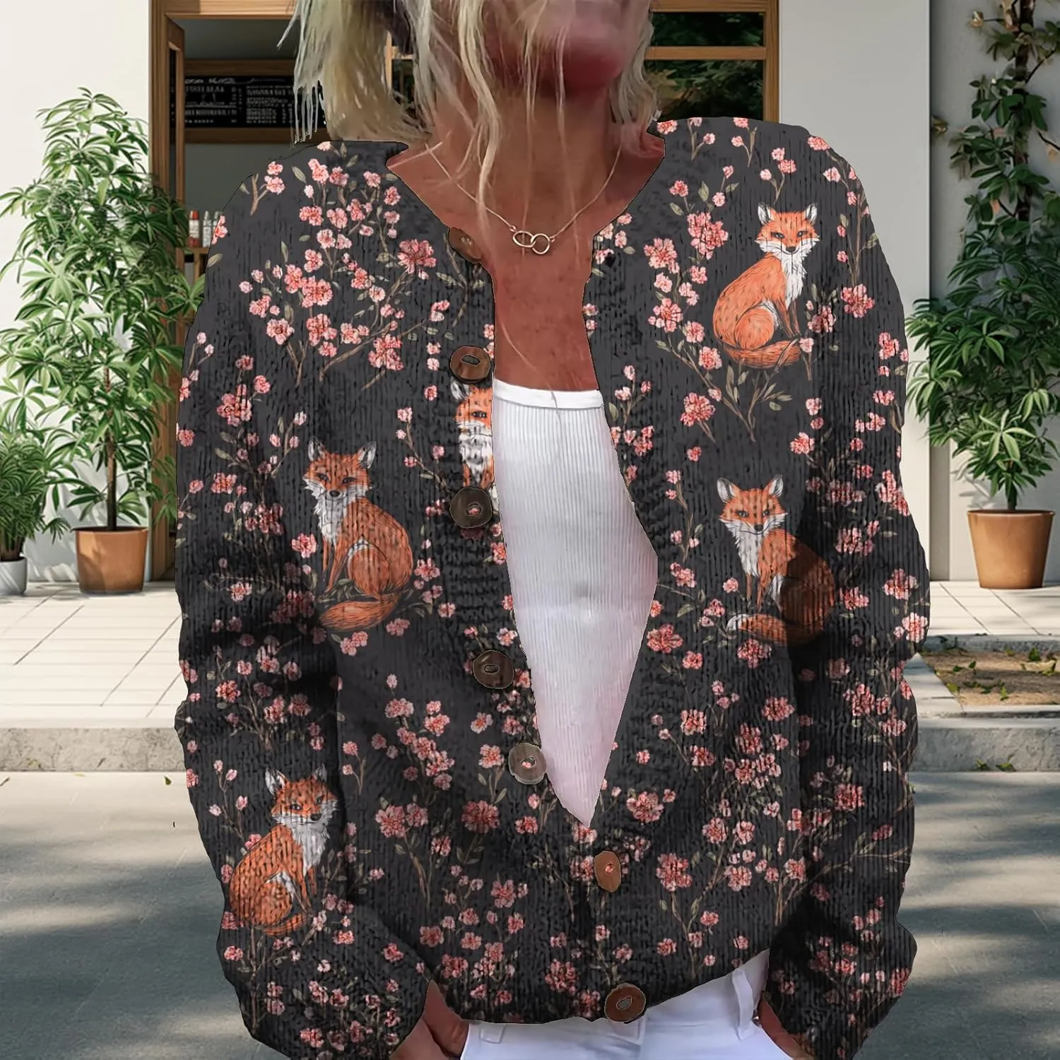 Womens Cardigan Sweater Chunky Plus Size Botton Lightweight Casual Long Sleeve Sweater Winter Fall Tops