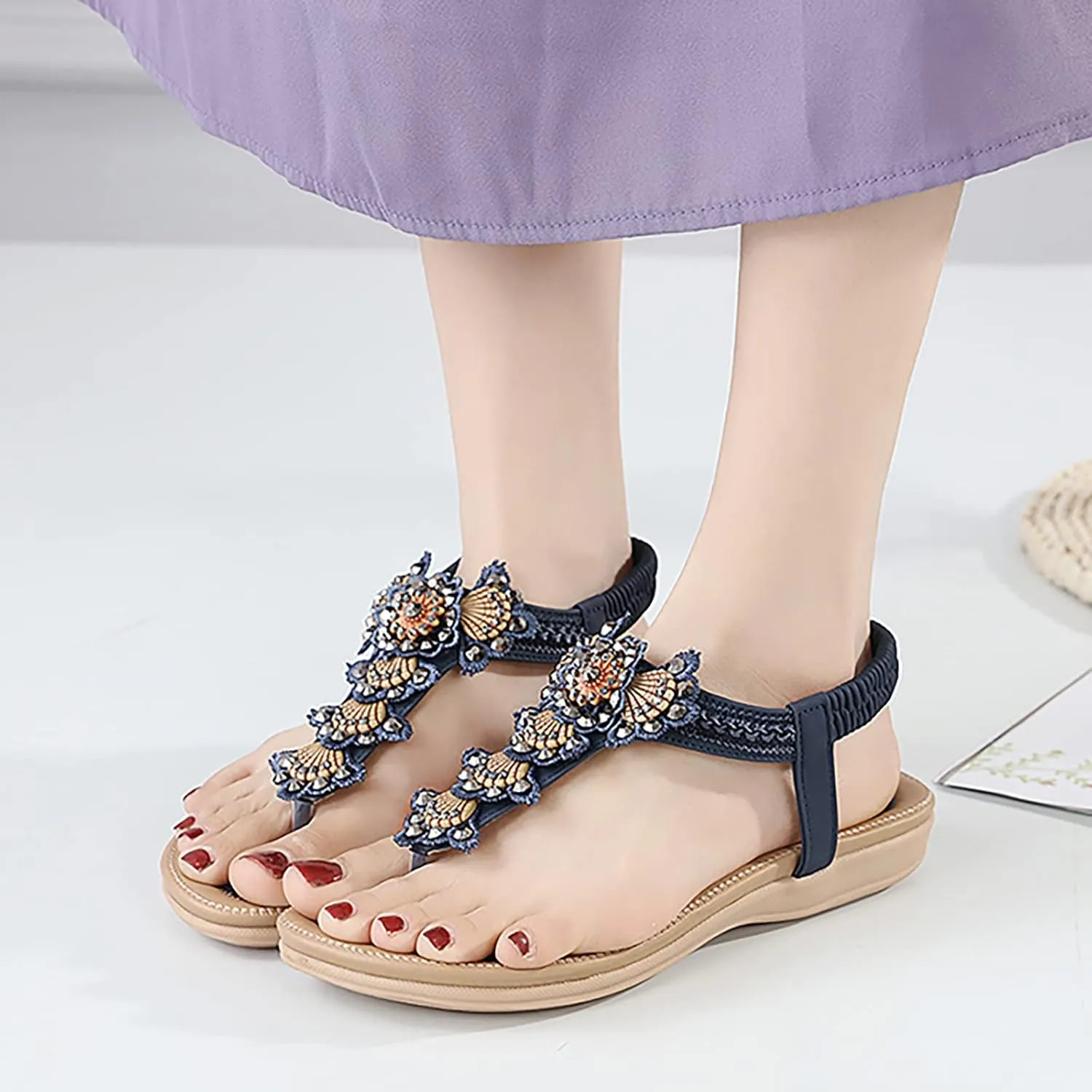 Womens Flip Flops Orthopedic Dress Shoes for Women Boots Walking Sandals Women Sandals Beach Shoes Women Wedge Heels