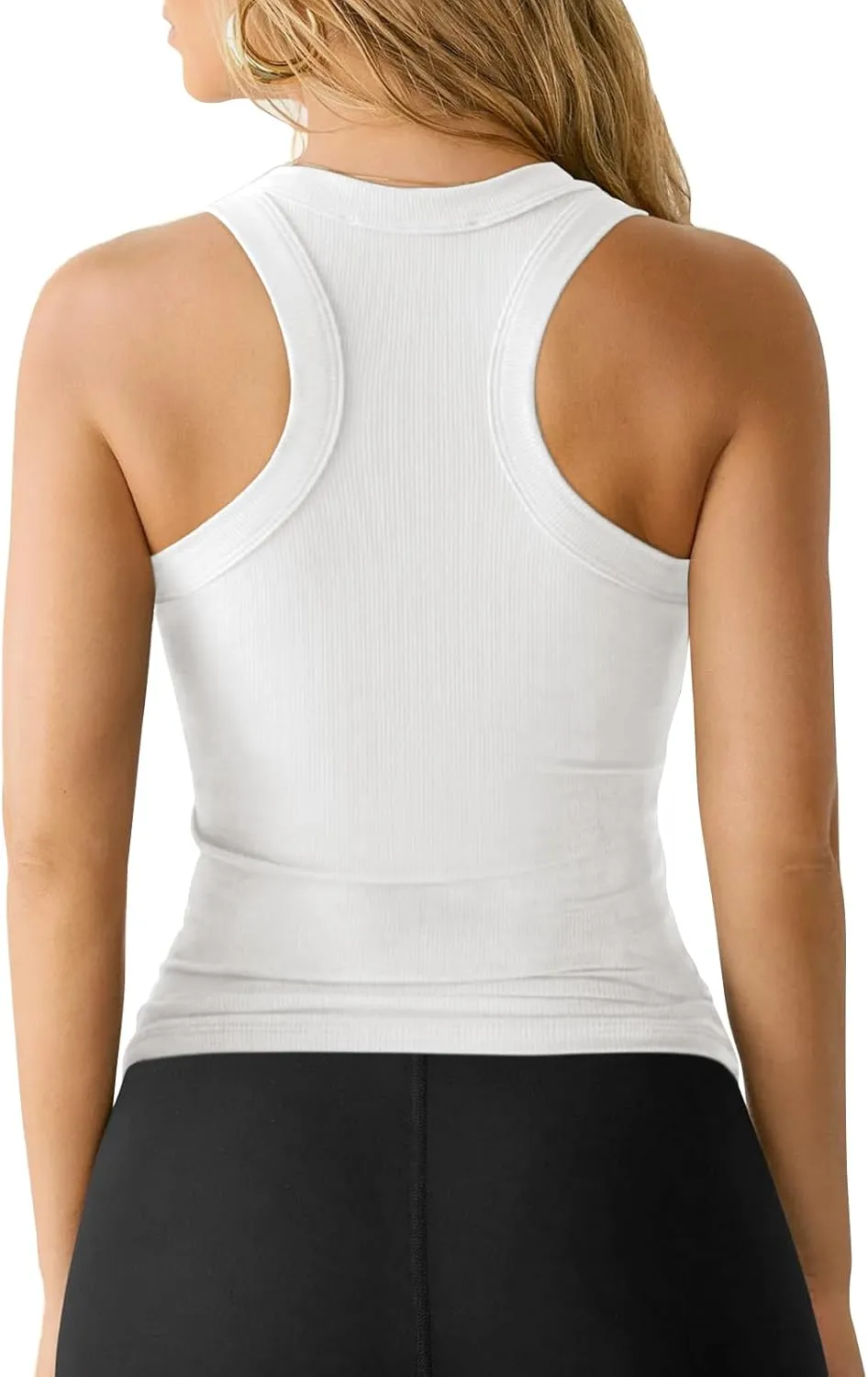 Womens Halter Racerback Tank Tops Ribbed Fitted Workout Tank for Woman Summer Athletic Sport Yoga Sleeveless Shirts Clothes