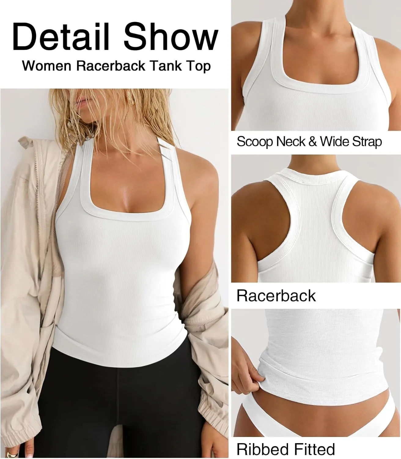 Womens Halter Racerback Tank Tops Ribbed Fitted Workout Tank for Woman Summer Athletic Sport Yoga Sleeveless Shirts Clothes