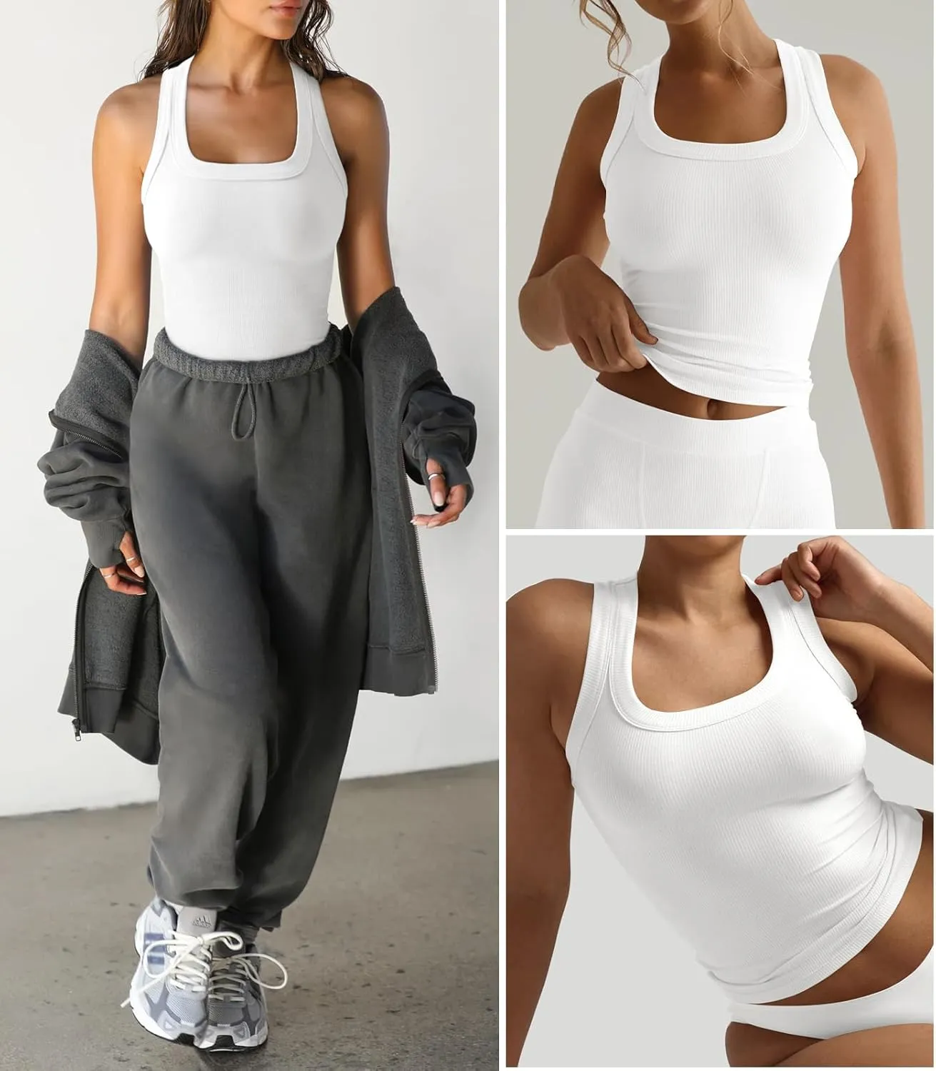 Womens Halter Racerback Tank Tops Ribbed Fitted Workout Tank for Woman Summer Athletic Sport Yoga Sleeveless Shirts Clothes