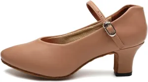 Women's Latin Dance Shoes Closed Toe Salsa Tango Bachata Wedding Ballroom Dancing Shoes,Model FT100