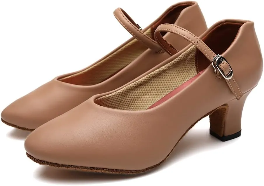 Women's Latin Dance Shoes Closed Toe Salsa Tango Bachata Wedding Ballroom Dancing Shoes,Model FT100