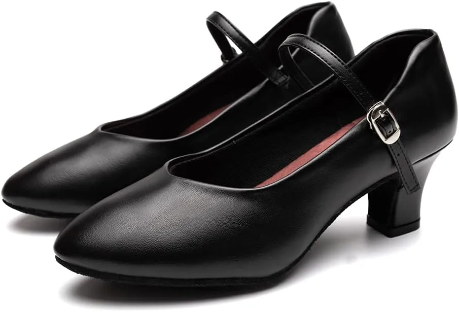Women's Latin Dance Shoes Closed Toe Salsa Tango Bachata Wedding Ballroom Dancing Shoes,Model FT100