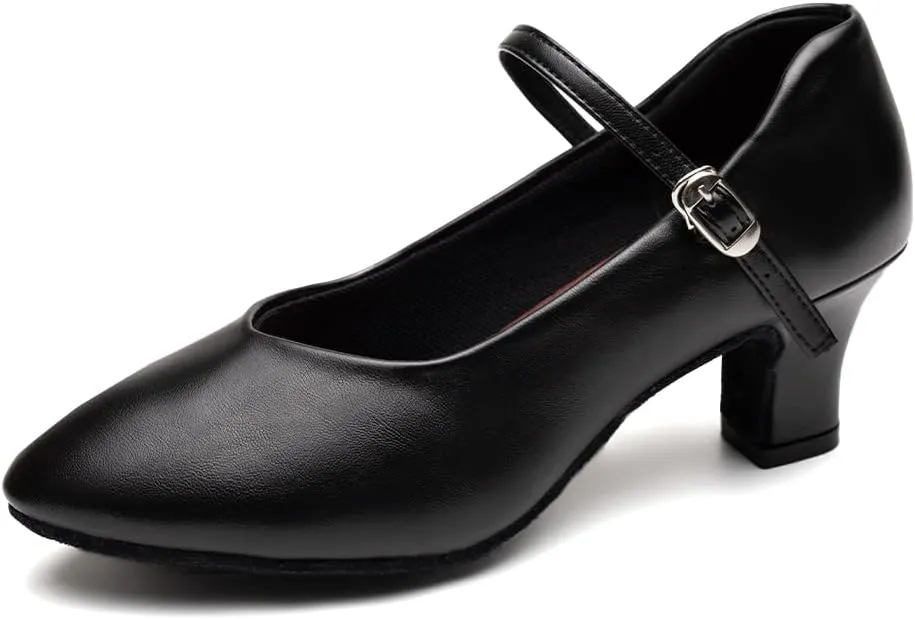Women's Latin Dance Shoes Closed Toe Salsa Tango Bachata Wedding Ballroom Dancing Shoes,Model FT100