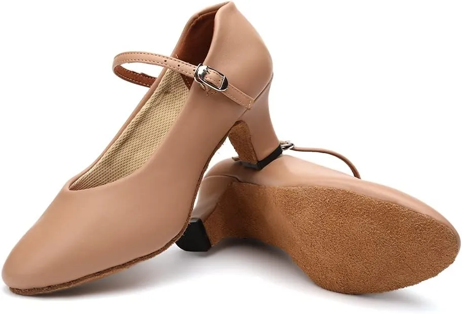 Women's Latin Dance Shoes Closed Toe Salsa Tango Bachata Wedding Ballroom Dancing Shoes,Model FT100