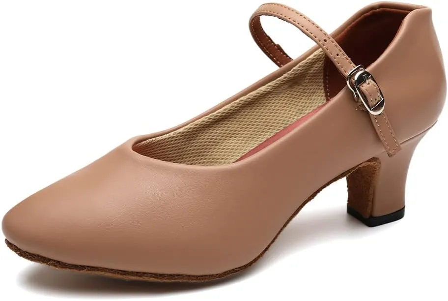 Women's Latin Dance Shoes Closed Toe Salsa Tango Bachata Wedding Ballroom Dancing Shoes,Model FT100