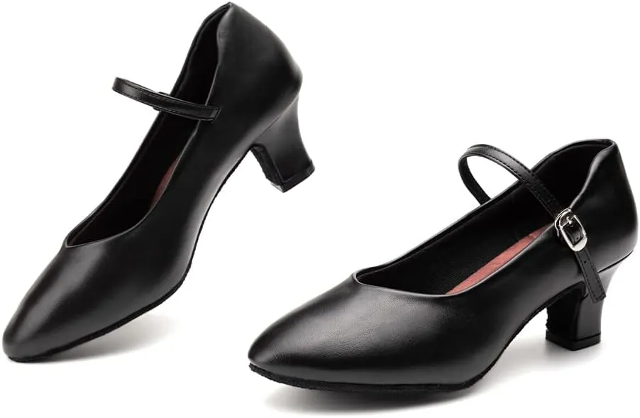 Women's Latin Dance Shoes Closed Toe Salsa Tango Bachata Wedding Ballroom Dancing Shoes,Model FT100