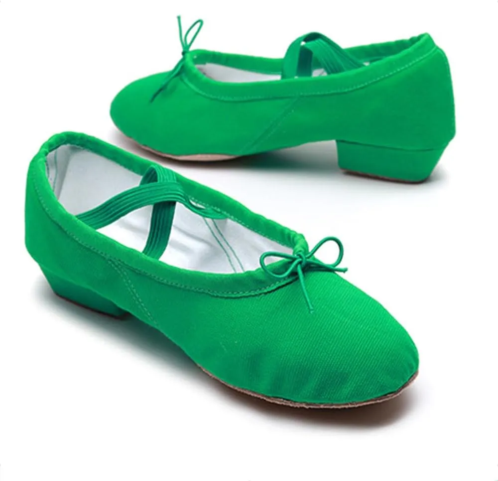 Women's Latin Dance Shoes Kids Canvas Ballroom Character Dance Teaching Shoes