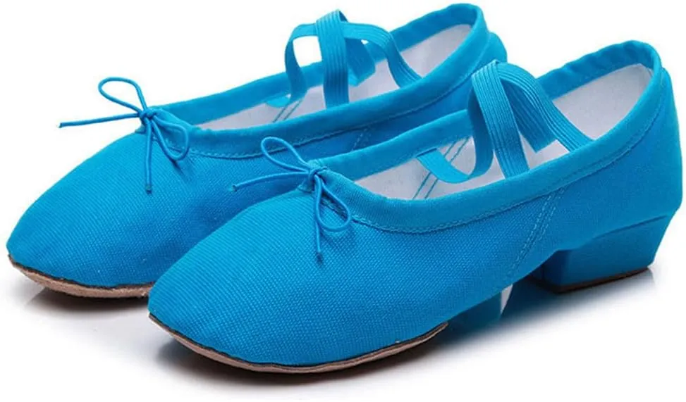 Women's Latin Dance Shoes Kids Canvas Ballroom Character Dance Teaching Shoes