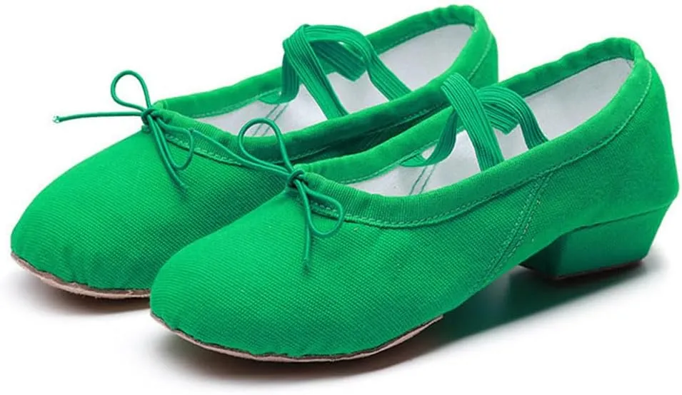 Women's Latin Dance Shoes Kids Canvas Ballroom Character Dance Teaching Shoes