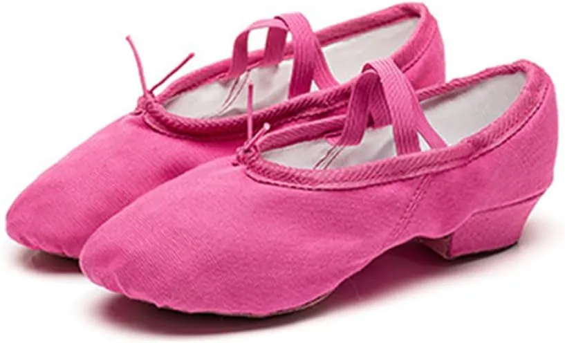 Women's Latin Dance Shoes Kids Canvas Ballroom Character Dance Teaching Shoes