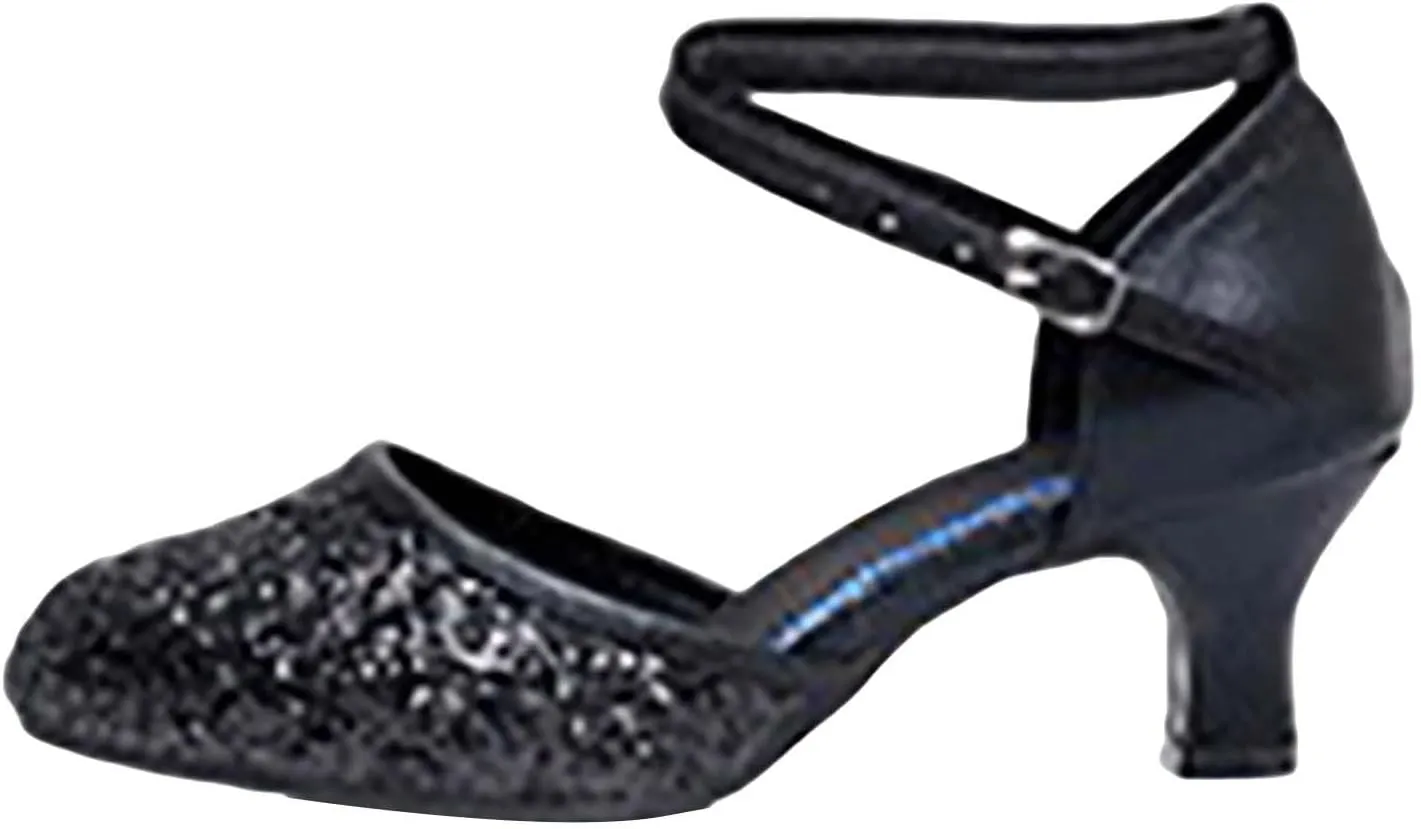 Womens Latin Dance Shoes Sparkle Comfortable Closed Toe Ballroom Salsa Tango Practice Performence Party Dancing Shoes