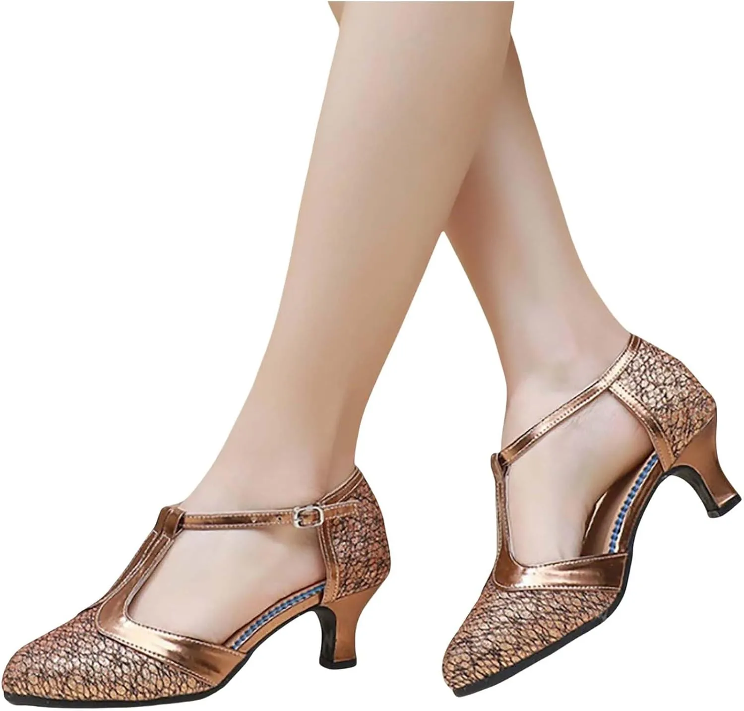 Womens Latin Dance Shoes Sparkle Comfortable Closed Toe Ballroom Salsa Tango Practice Performence Party Dancing Shoes