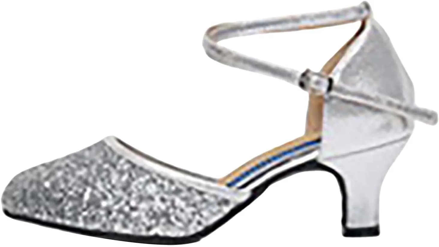 Womens Latin Dance Shoes Sparkle Comfortable Closed Toe Ballroom Salsa Tango Practice Performence Party Dancing Shoes