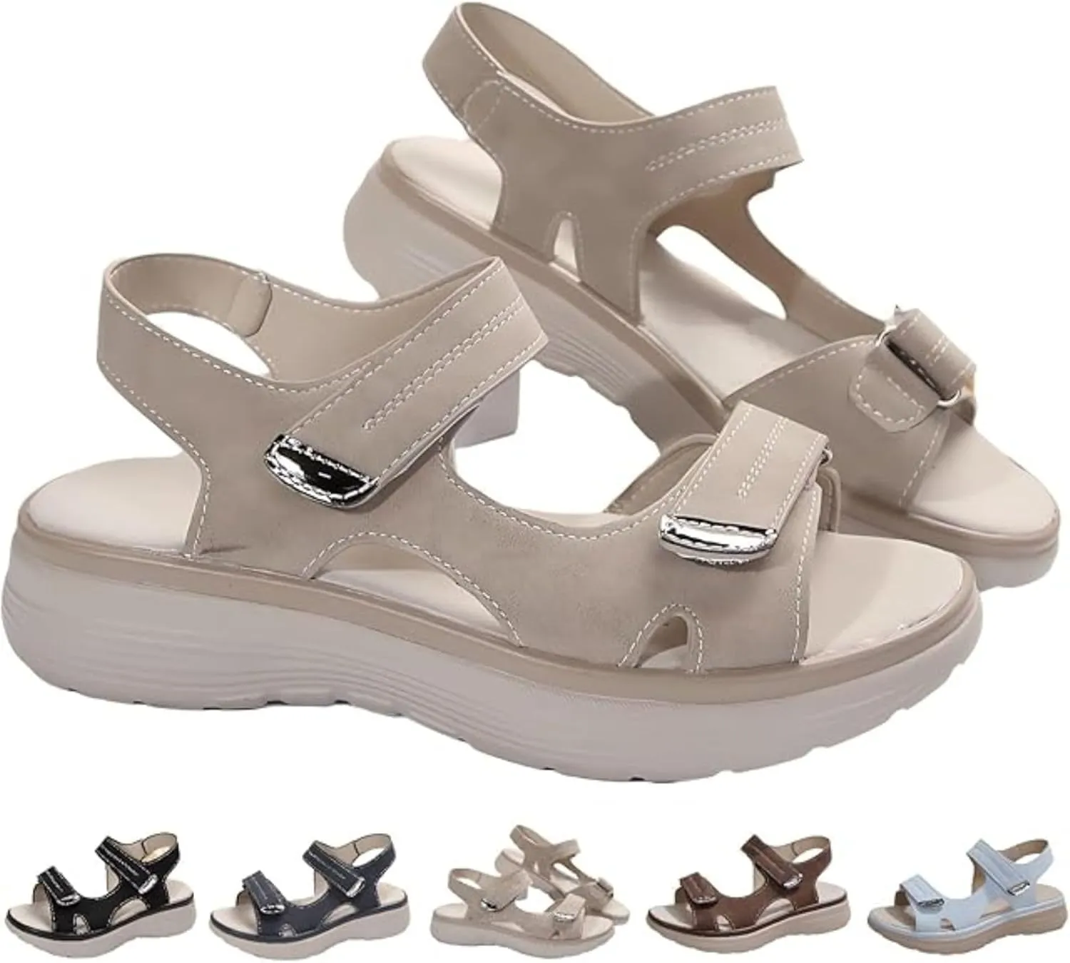 Women's Orthopedic Sport Sandals Shoes with Soft Cushion Foam 2025 Comfortable Walking Wedges Arch Support Wide Fit Dress Orthotic Recovery Athletic Travel Shoes Women Sandals with Back Strap