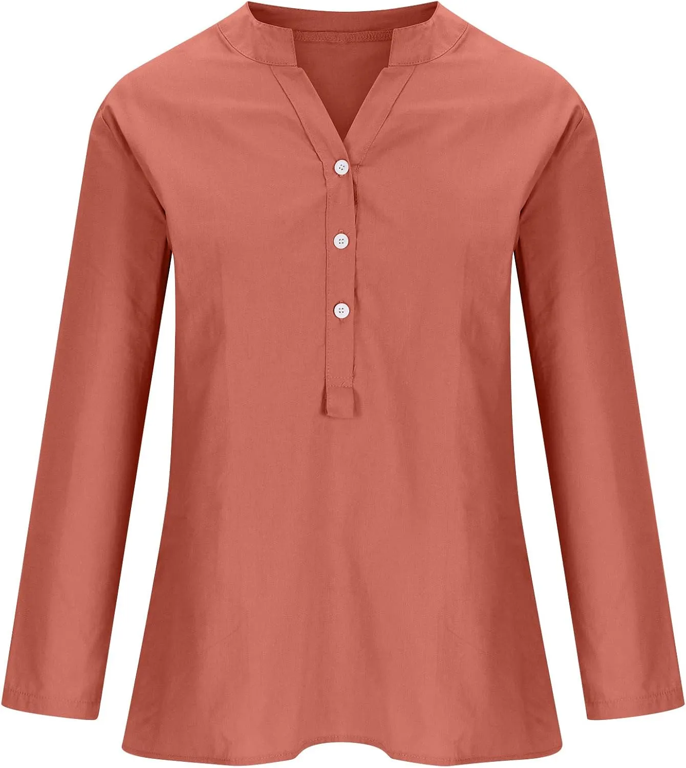Women's Plus Size Cotton Linen Dress Tops Button Up Shirts Dress Casual Fall Blouse to Wear with Leggings
