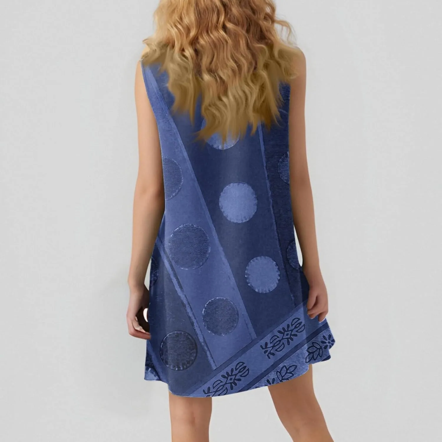 Women's Ruffle Hem Tank Dress Sleeveless Dress for Women Round Neck Casual Smock Summer Mini Dresses