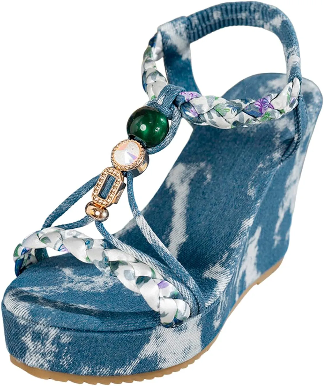 Womens Sandals Comfortable Boho Dress Shoes For Women With Back Strap Summer Gladiator Sandals Open Toe Wedges For Women