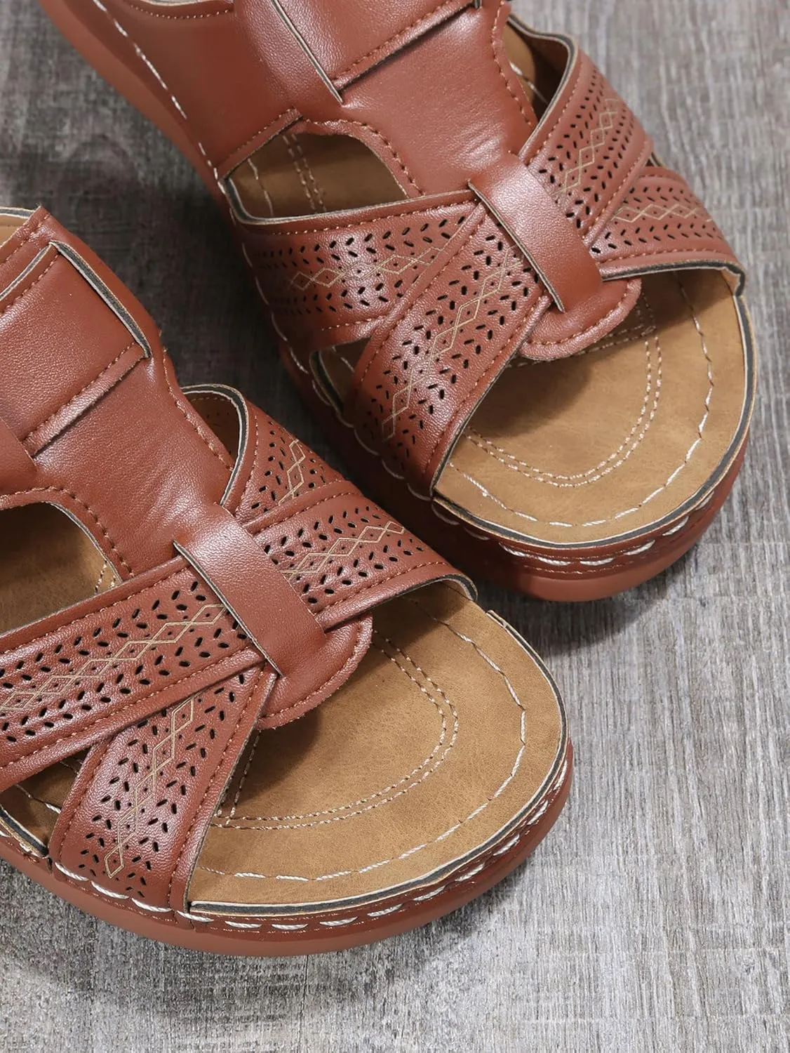 Womens Sandals Wedge Comfortable Orthopedic Wedge Sandals Slip on Platform Sandals Summer Stylish Slippers