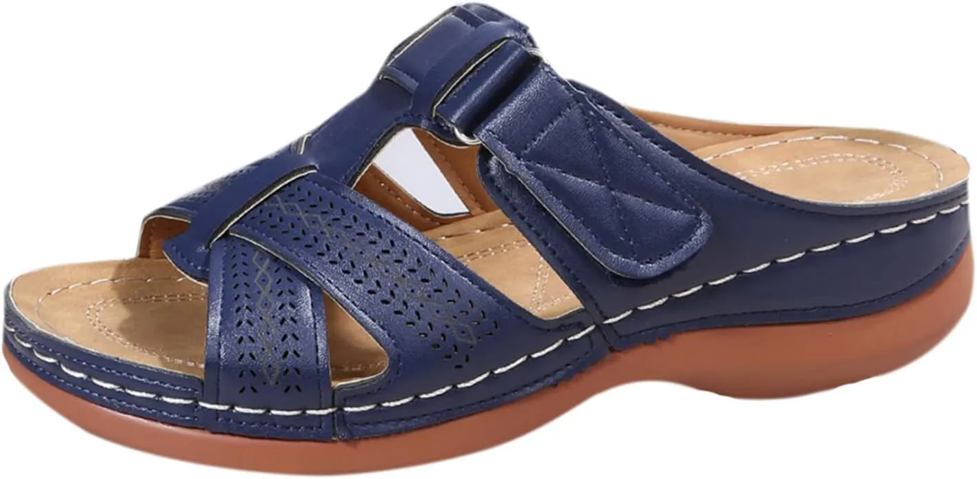 Womens Sandals Wedge Comfortable Orthopedic Wedge Sandals Slip on Platform Sandals Summer Stylish Slippers