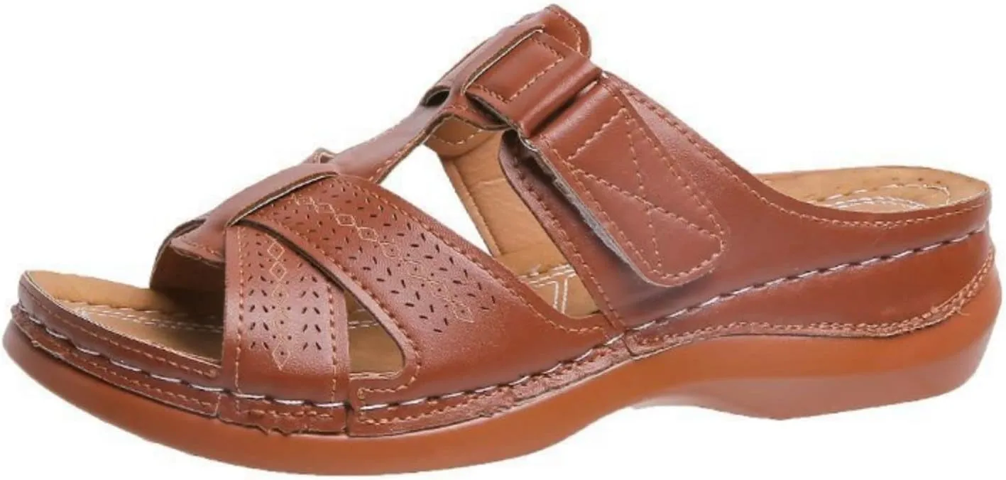 Womens Sandals Wedge Comfortable Orthopedic Wedge Sandals Slip on Platform Sandals Summer Stylish Slippers