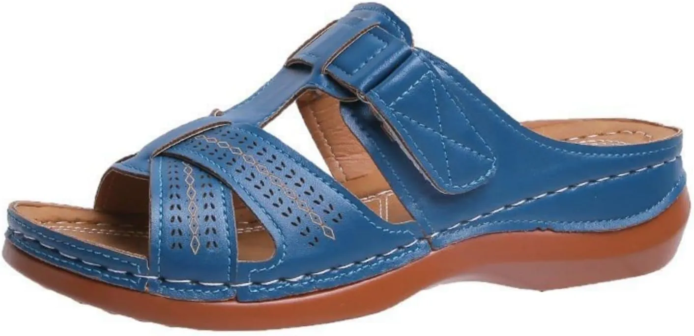 Womens Sandals Wedge Comfortable Orthopedic Wedge Sandals Slip on Platform Sandals Summer Stylish Slippers