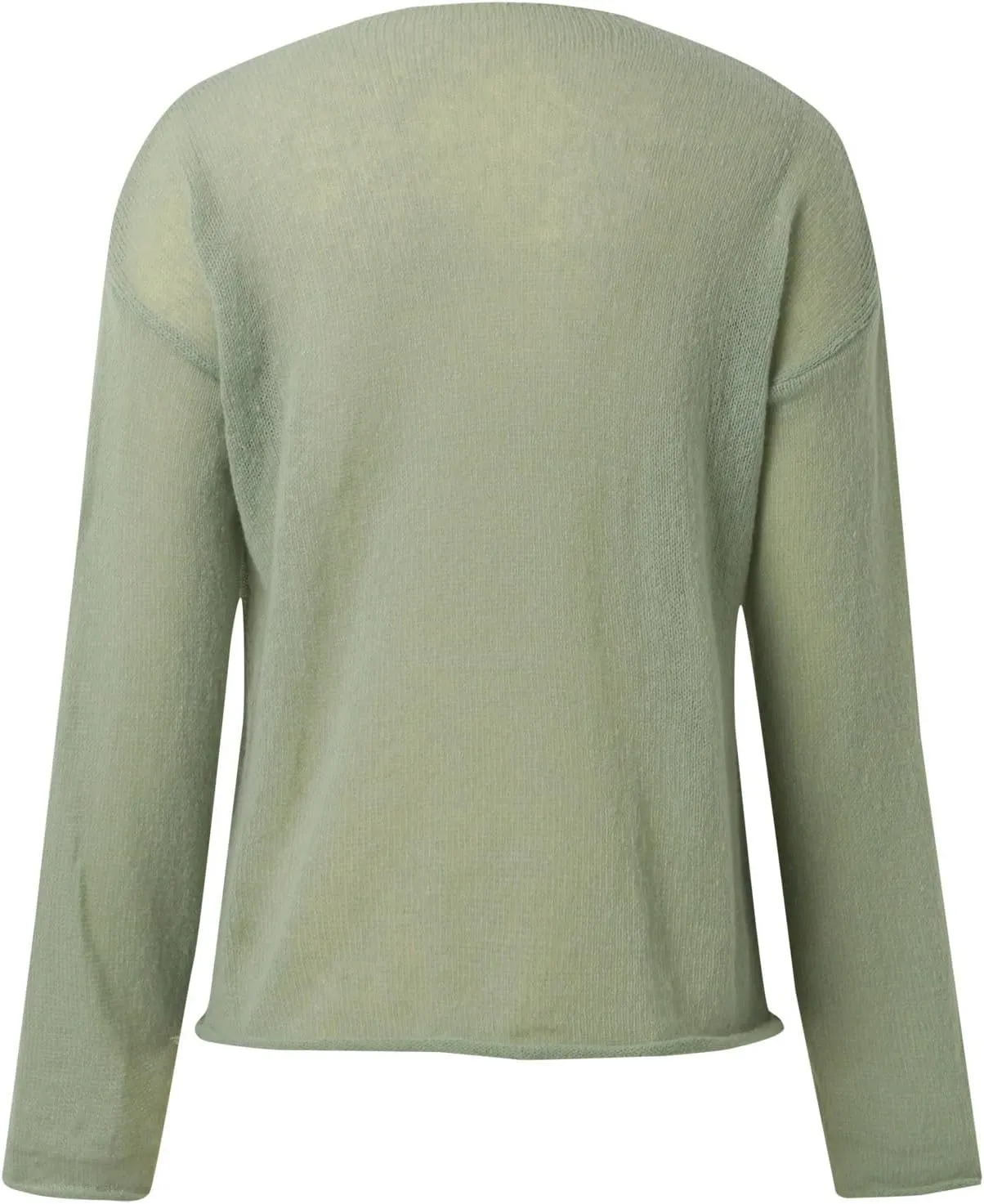 Women's Sweaters Chunky Knit Solid Color V Neck Long Sleeve Soft Casual Lightweight Pullover Tops