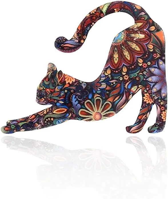 Xeminor Premium Graceful Lovely Unisex Cat Brooch Lapel Pin Enamel Badges Accessory