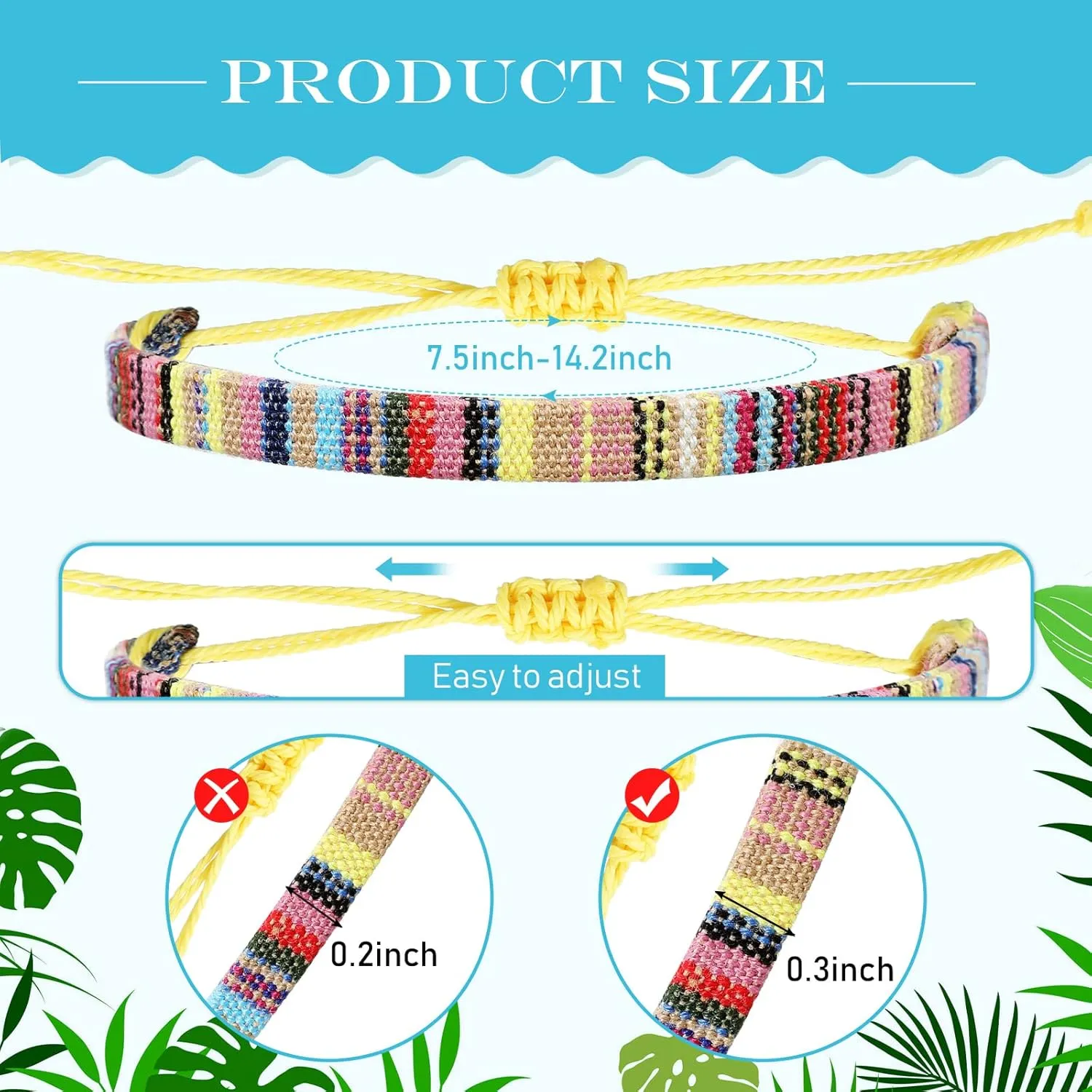 Yinkin 18 Pcs Boho Surfer Bracelet Anklet Adjustable Beaded Anklets Handmade Braided Bracelet Colorful Summer Beach String Rope Boho Jewelry for Women Men