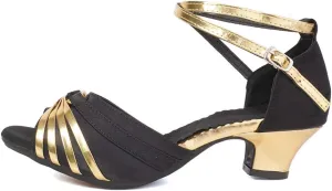 YKXLM Women's Ballroom Dance Shoes Professional Latin Dance Heels Practice Salsa Dance Dress Shoes,DY08