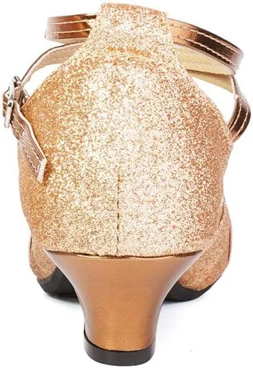 YKXLM Women's Ballroom Dance Shoes Professional Latin Dance Heels Practice Salsa Dance Dress Shoes,DY08