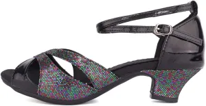YKXLM Womens Latin Dance Shoes Peep Toe Ballroom Dance Dress Shoes for Wedding Evening Shoes,DY05